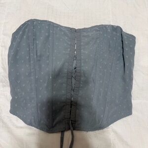 Strapless Corset Top in Slate Blue